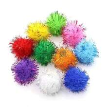 20 pièces Balles de jouet pour chat de couleurs aléatoires, balles en peluche de couleurs assorties pour chat, balles de jouet pour chat, balles de jouet pour animaux de compagnie, balles de stress en peluche interactives pour chat - Couleur Aléatoire - Voir 7