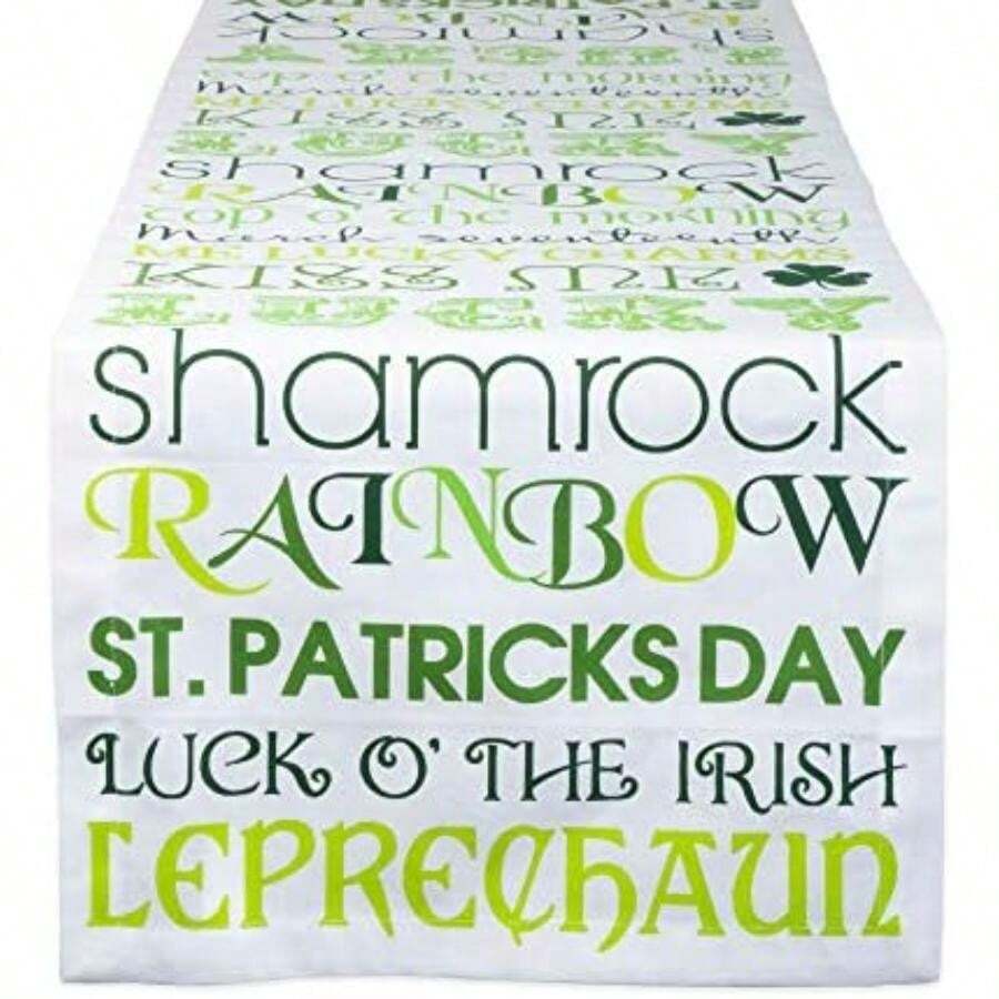 DII - Mantel para Halloween, , 14" x 72", 1(Día de San Patricio Table Runner, 14x72") - Multicolor - Ver 1