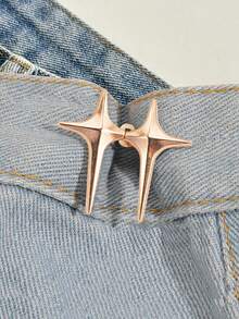 Women's Waist Tightener Jeans Buttons Pins With Decorative Star Design, Adjustable Buckles Instant Removable Pant Clips - 金色 - 查看 3