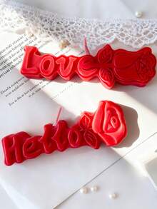 1pc Valentine's Day Rose LOVE Candle, High-End Romantic Atmosphere Simulated Flower Candle, Suitable For Celebrating Valentine's Day/Party Dinner/Candlelight Dinner/Gift For Lover/Home Decor/Souvenir - Multicolor - View 6