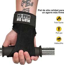SHANDABUL Calleras Crossfit, Calleras de Cuero Unisex con Mu?equera Ajustable, para Gimnasio, Entrenamiento, Halterofilia, Etc. - negro - Ver 2