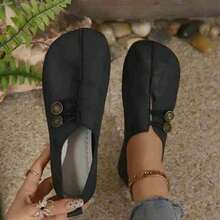 New Soft Bottom Flat Heel Loafers, Comfortable Versatile Slip-On Casual Grandma Shoes, European & American Style - 黑色 - 查看 1