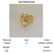 VKHK 3pcs/Set Elegant Sparkling Zirconia Decorated Ring Set Suitable For Women Wedding Wear Gift - Ring Set - View 7
