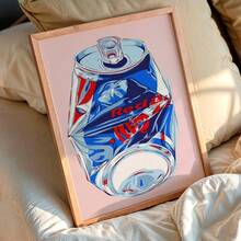 1pc Modern Decor Poster, Canvas Print, Crushed Red Bull Can Art Print: Pop Art Kitchen Poster, Suitable For Home Decor, Room Decor, Bedroom Decor, Living Room Decoration, Bathroom Decor, Wall Decor, Optional Wall Art With Frame.