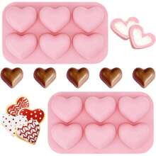 Heart Silicone Molds 1PC Valentine's Heart Chocolate Molds For Candy Ice Cube Resin Soap Jelly(Medium 1.8inch)