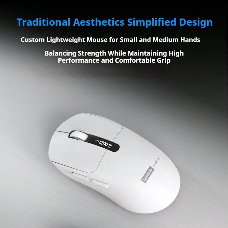 Lenovo N04S Wireless Mouse: 2.4G + Bluetooth dual-mode connection, 6-button layout, 4-level DPI adjustment, USB receiver, multi-device compatibility, intelligent sleep mode, compatible with effient systems , soffic, s, fics s0, coms), sexs, fic, 合同? - 白色 - 查看 1