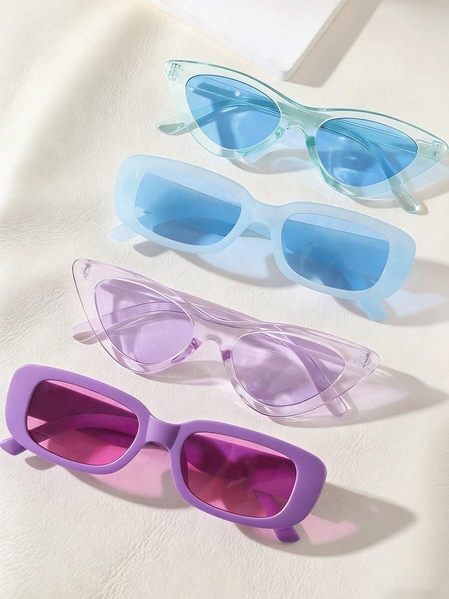 4 Pieces Of Candy-Colored Stylish Tinted Glasses, Suitable For Both Boys And Girls - Multicolor - View 1