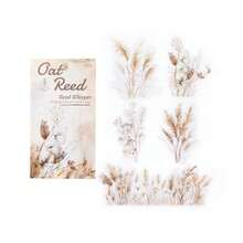 10pcs/Pack (5 Designs, 2 Of Each) Vintage Watercolor Style Dreamy Reeds Landscape Collage Stickers, PET Sticker Pack, Scrapbooking Supplies, Minimalist Floral Plant Decor, Planner DIY, Waterproof Stickers, Stationery Scrapbook Supplies - Multicolor - View 15