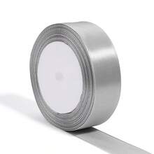 25 Yards/Roll Silver Gray Polyester Gift Wrapping Ribbon, Suitable For DIY Woven Hair Accessories, Clothing, Shoes, Bags, Flower, Gift Box Packaging, Holiday Party Decorations - Grey - View 8