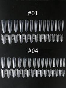 FULL BEAUTY 60 szt. owalnych, migdałowych form do przedłużania paznokci, form pośrednich, podwójnych form do paznokci, szybko budujących, żelowych, akrylowych, sztucznych paznokci, przedłużających narzędzie do manicure - Przezroczysty - Zobacz 6