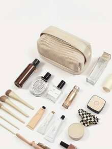 Borsa da toilette da viaggio portatile di grande capacità per donna - Bianco - Visualizzare 5