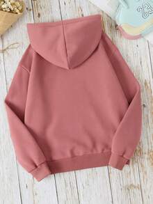 Nes Sport Sudadera informal de manga larga con capucha y bordado de Nueva York para mujer, con cordón y bolsillo, para fiestas - Salmón - Ver 2