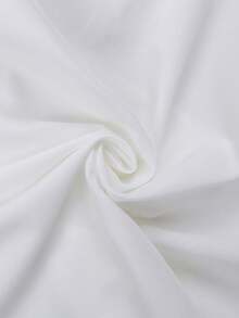 Plus Size Women's Asymmetric Hem Long Shirt, With Collar And Button Details, Dropped Shoulder Long Sleeve Top White Spring - White - View 4