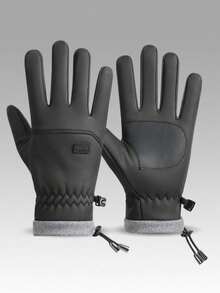 1 Pair Winter Ski & Outdoor Cycling Gloves, Waterproof, Anti-Slip, Thick Lining For Warmth, Built-In Anti-Lost Buckle To Prevent Losing, Unisex