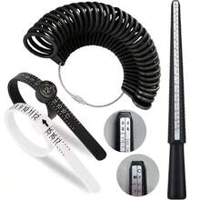 KLONKEE 27pcs Ring Sizer Tool Kit, Ring Sizer Stick, High Quality Plastic Ring Measurement Tools, US Ring Size 0-13, 2 Reusable Finger Sizer Sticks (US Ring Size 1-17), With Magnifier - Black and White - View 15