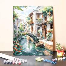 16x20英寸成人数码油画套装 - 画布、简易丙烯颜料套装（含画笔和颜料），是家居装饰、生日、父亲节、圣诞节、母亲节、情人节的理想礼物 - 彩色 - 查看 13
