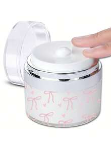 蝴蝶结图案真空泵瓶罐，乳霜专用真空泵容器，保湿霜泵瓶，带泵空亚克力化妆品容器，可重复灌装旅行装真空乳液罐，带盖，适用于浓稠保湿霜、护肤霜，透明，化妆品收纳盒 - 彩色 - 查看 10