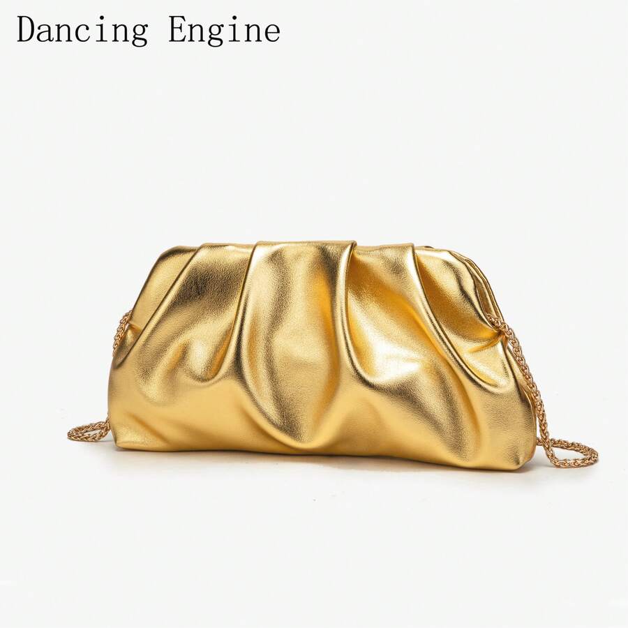 Dancing Engine Purses And Handbag Luxury Designer Shoulder Bags Pu Leather Evening Clutch Bag Purse Women's Bag - 金色 - 查看 1