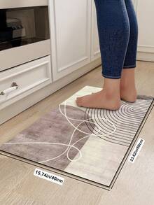 1pc Rubber Material Kitchen Long Runner Rug, Colorful Geometric Print Pattern, Nordic Luxury Style Kitchen Mat, Long Runner Rug For Laundry Room, Thick Fabric With Foot Feel, Easy Care Machine Washable, Practical Entryway Doormat Home Decor, Suitable For Dining Room, Kitchen, Laundry Room, Indoor Entrance, Autumn/Winter Gift - Rust Brown - View 19