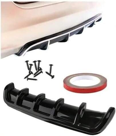 Vmingo Difusor Trasero 6 Aletas Universal Auto Spoiler Bumper Sport Faldón Trasero Deportivo Racing