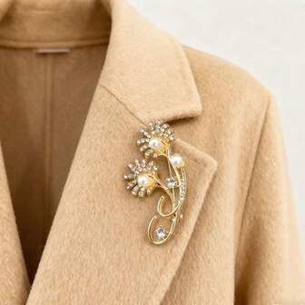 1pc Fashionable Vintage Alloy Rhinestone Sunflower Brooch, Versatile Daily Accessory