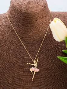 1pc Elegant & Cute Ballet Girl Pendant Necklace For Women - Multicolor 1 - View 3