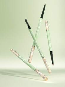 Pudaier 双头眉笔（带刷头）——防水、防汗、持久、超细笔尖，黑色、灰色、深棕色，完美打造自然或狂野妆容