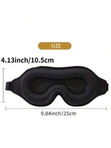 1PC Solid Color Eye Mask, Simple Black Sleep Mask, Suitable For Family, Travel, Bedroom, Travel, Office, School, And Back To School Supplies - 黑色 - 查看 10