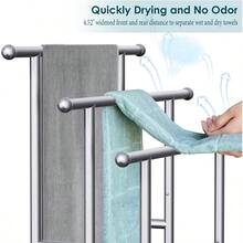 40 Tall Freestanding Towel Racks For Bathroom 3 Tier Floor Towel Rack With Storage Basket Blanket Ladder Drying And Display Rack For Large Bath Hand Towel Outdoor Poolside - Grey - View 5