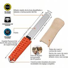 PZW SHARPAL 181N - Lima de piedra afiladora de diamante de grano doble con lengüeta de piel afilador de herramientas para afilar cuchillos hachas hachas cuchillas cortadoras de césped tijeras de jardín cinceles pala taladros y todos los bordes de2537 - Plateado - Ver 3