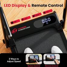 Homefitnesscode 5% Incline Walking Pad Treadmill With Foldable Handrail, Portable Compact Flat Mini Small Fold Away Running Machine, Quiet 2.5 HP Motor, LED Display Remote Control, For Home Office Gym - UK Plug(220-240V) - View 7