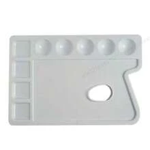 1个白色塑料调色盘，丙烯和水彩画美术用品 - 彩色 - 查看 4