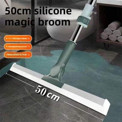 1pc Magic Silicone Broom, Stainless Steel Squeegee For Home, Kitchen, Bathroom, Wall, Glass Cleaning