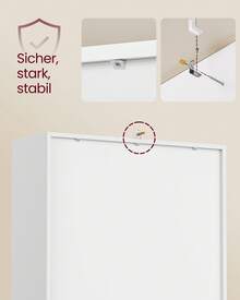 VASAGLE Bücherschrank, Bücherregal, mit 4 Fächern, Büroregal, Würfelregal, Standregal, für Wohnzimmer, Schlafzimmer, Büro, Kinderzimmer - Weiß - Übersicht 4