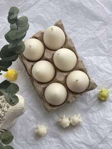 1个8合1硅胶蛋形模具，DIY复活节彩蛋香薰蜡烛模具，节日家居装饰/礼品摆件环氧树脂模具，手工艺品制作铸造模具，艺术装饰石膏模具 - 白色 - 查看 7