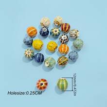 20/100pcs Bohemian Style Glazed Pumpkin Shaped Loose Beads, Suitable For Jewelry Making, DIY Handmade Bracelets And Necklaces, Curtain Decoration And Beading Crafts - Multicolor - View 3