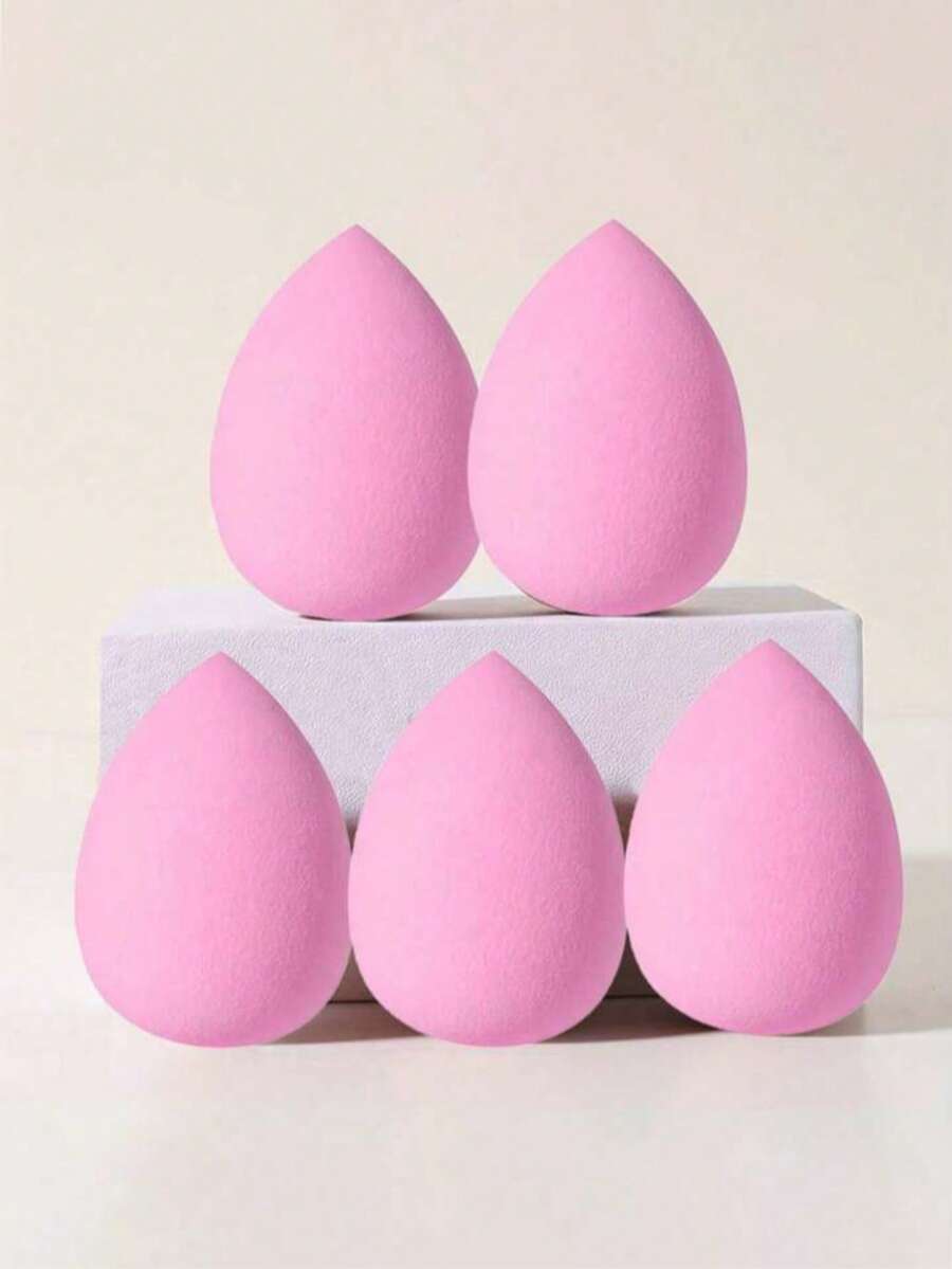 30/5/3pcs Multi-Functional Pink Makeup Sponges, Foundation Blending Sponges, Liquid/Cream/Powder Seamless Smooth Makeup Sponges, Water Drop Shaped Makeup Sponges, Makeup Tools - Dry & Wet Use, Professional Soft Concealer Sponges - Pink - View 1