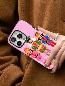 Estuche para teléfono con personaje de Cascanueces bailando Compatible con estuches para teléfonos   17  16 Pro Max  15 Pro Max  13 y  12 Hecho de material TPU a prueba de caídas, resistente al desgaste y cómodo de sostener Un gran regalo para familiares, amigos, seres queridos, novios/novias y para Navidad - Blanco - Ver 8