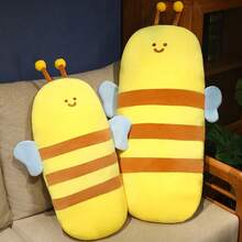 1pc Spring Bee Fabric Large Throw Pillow, Home Sofa Casual Bee Plush Pillow, Bedroom Bed Bee Shaped Sleeping Pillow For Girls And Boys - Multicolor - View 2