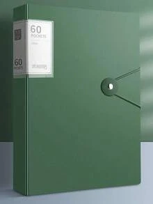 Plastic File Folder For School And Office, A4 Size, With 100 Envelopes And Snap Closure, 2242 - 2241verde escuro 60 pages - 查看 1