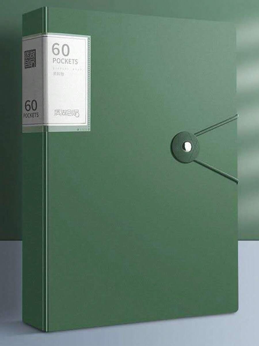 Plastic File Folder For School And Office, A4 Size, With 100 Envelopes And Snap Closure, 2242 - 2241verde escuro 60 pages - 查看 1