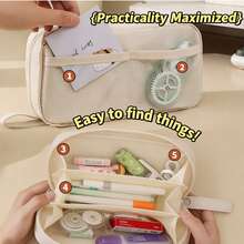 New Minimalist Large Capacity Transparent Volcano Pencil Case, Can Hold Cards, Fashionable And Elegant, Durable And Stain-Resistant, High-End Quality, Multi-Functional Pencil Case And Cosmetic Bag, Essential For Students - Multicolor - View 4