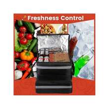 Bolsas de aislamiento térmico para llevar bolsas de aislamiento térmico de papel de aluminio cajas de entrega para llevar cajas especiales para jinetes cajas de distribución comercial de cajas de aislamiento térmico al aire libre con capacidad expandible, con cintas reflectantes y soportes de tazas, bolsas de pizza reutilizables, comida para el hogar, restauración y Picnic - Negro - Ver 1