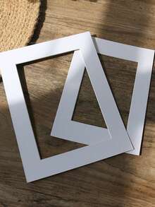 10 Piece Wooden Frame Liner, 6-Inch, 7-Inch, 8-Inch White Wooden Frame Liner For Photo Wall Display, Rectangular Gray White Lined Cardboard, Art Display Frame, Frame Cardboard - Multicolor - View 2