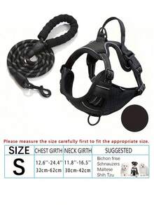 Large/Medium/Small No-Pull Dog Harness & Leash Set With 4 Buckles, Adjustable Padded Vest, Control Handle, And Reflective Night-Visible Design, Suitable For Dogs Of All Sizes - Multicolor - View 21
