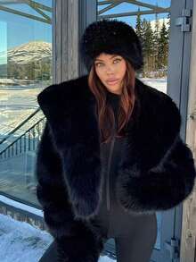 1pc Women's Solid Color Plush Hat, Casual Versatile Warm Windproof Faux Fur Hat Suitable For Daily Wear, Women's Warm Hat, Can Be Matched With Scarf For Dates, Parties, Gatherings, Christmas And Other Occasions - Multicolor - View 8