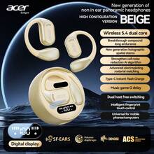 Acer OHR510 Bluetooth Earphones Open-Ear Design With Charging Case Non-In-Ear OWS Wireless Earbuds Ear-Hook Style Heavy Bass Stereo Call Noise Cancellation Compatible With IOS/Android Phones - Beige - View 3