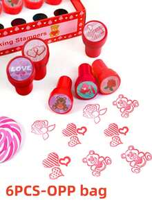 6-24 buc ștampile de Ziua Îndrăgostiților cu desene animate pentru schimb de clasă, favoruri de petrecere, pungă cu bunătăți, tratați pungă, consumabile de petrecere de Ziua Îndrăgostiților - Multicolor - Vizualizare 14