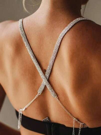 Set de 2 cadenas para el Body de cristal de lujo ajustables, esenciales para fiestas de mujeres