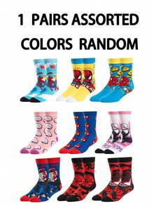 Marvel 9/6/3/1 Pair Comfortable Men's Super Hero Socks - Soft, Breathable, Good Elasticity, Moisture-Wicking, Stylish - Perfect For Gifting, Parties, Daily Wear And Casual Occasions. , Spider-Gwen, Suitable For All Seasons. - Multicolor - View 7